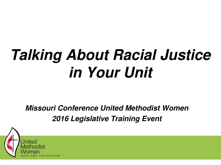 talking about racial justice in your unit