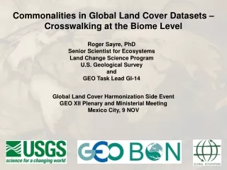 Commonalities in Global Land Cover Datasets – Crosswalking at the Biome Level