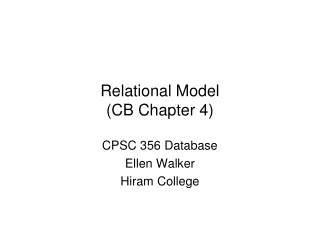 Relational Model  (CB Chapter 4)