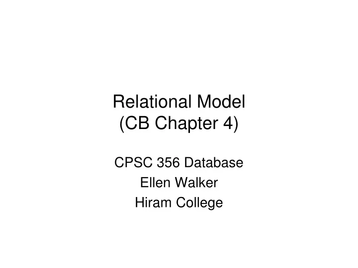 relational model cb chapter 4