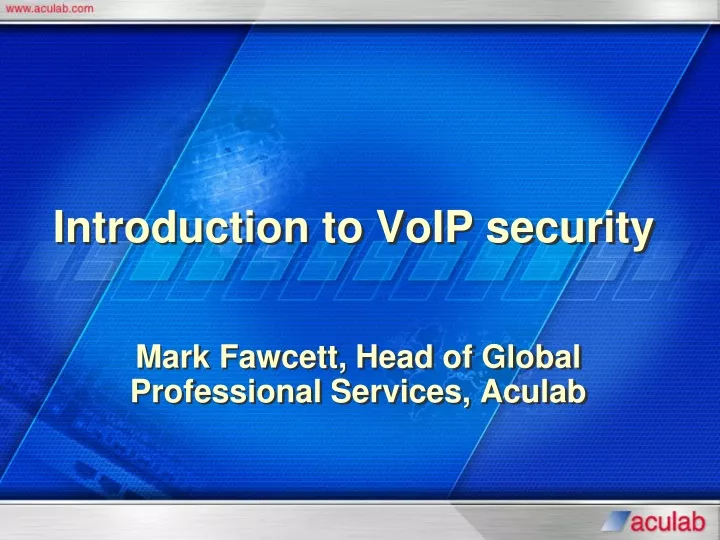 introduction to voip security