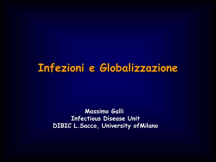 infezioni e globalizzazione