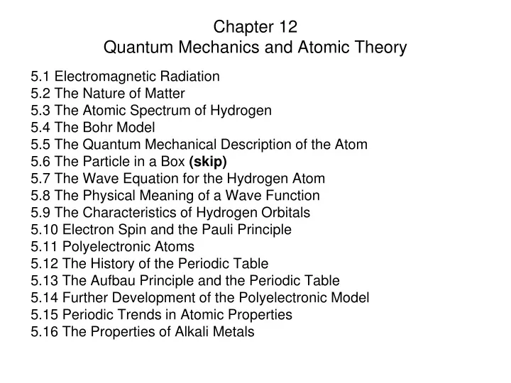 chapter 12 quantum mechanics and atomic theory