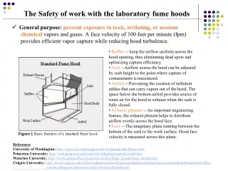 The Safety of work with the laboratory fume hoods