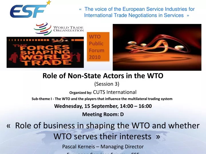 role of non state actors in the wto session