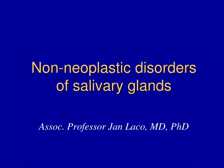 non neoplastic disorders of salivary glands