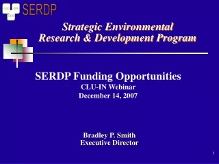 Strategic Environmental Research &amp; Development Program