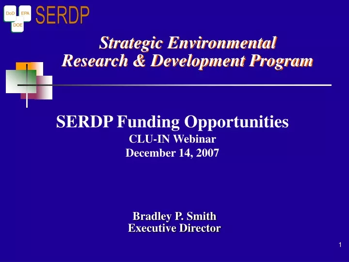 strategic environmental research development program