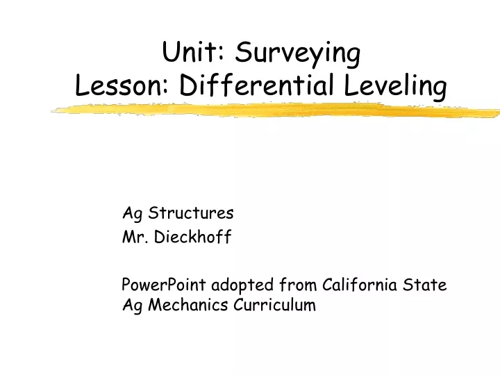 unit surveying lesson differential leveling