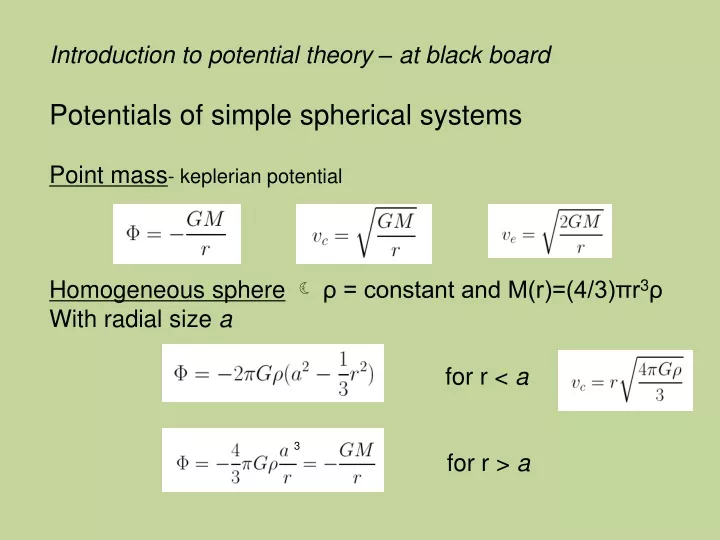 introduction to potential theory at black board