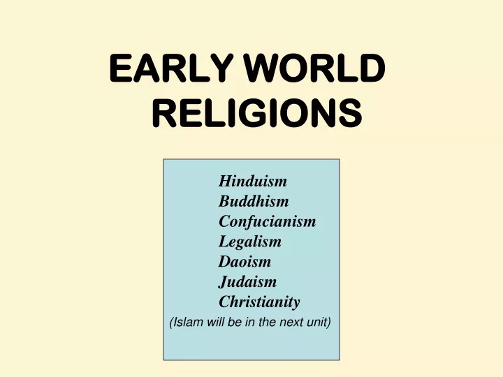 early world religions