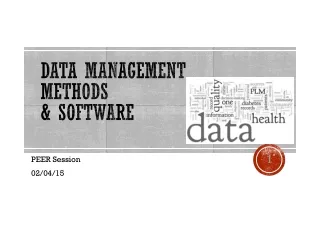 Data management Methods  &amp; Software
