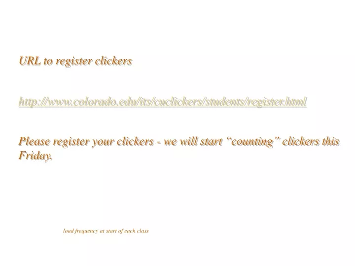 url to register clickers http www colorado