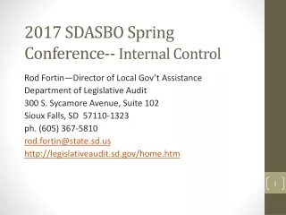 2017 SDASBO Spring Conference--  Internal Control