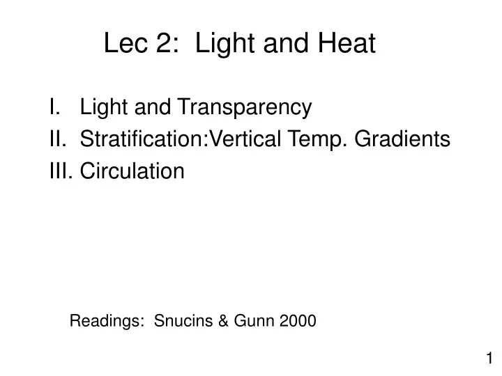 lec 2 light and heat