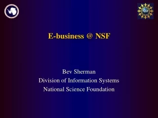 E-business @ NSF