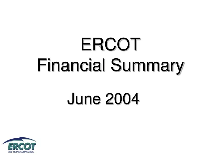 ercot financial summary