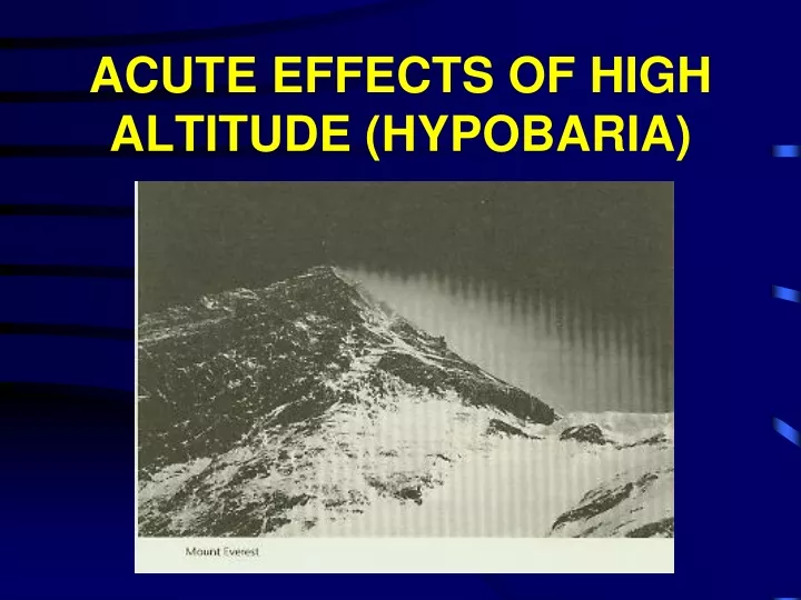 acute effects of high altitude hypobaria
