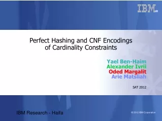 Perfect Hashing and CNF Encodings  of Cardinality Constraints