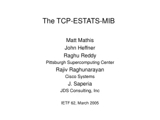 The TCP-ESTATS-MIB