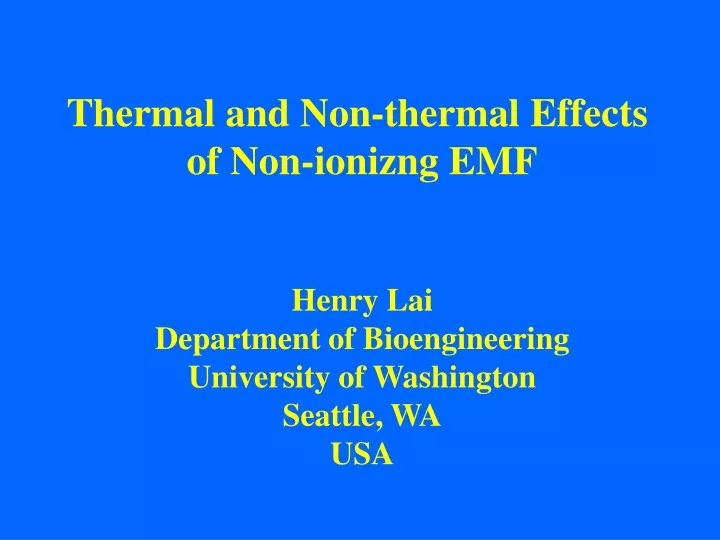 thermal and non thermal effects of non ionizng