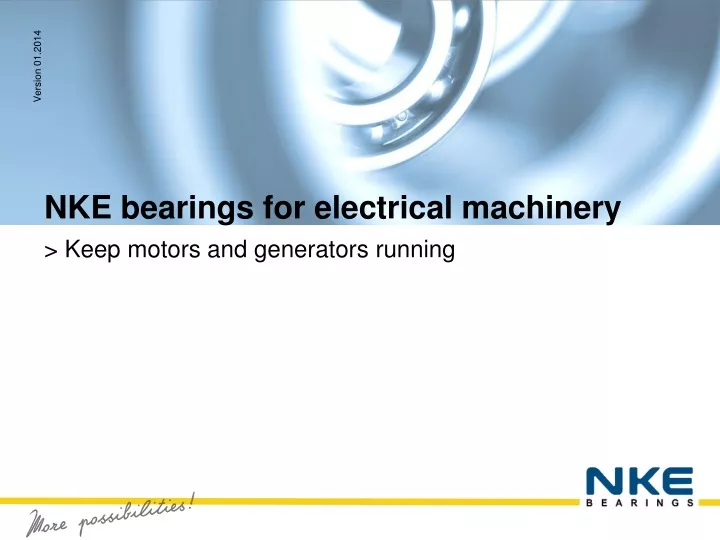 nke bearings for electrical machinery