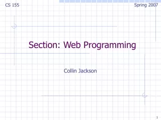 Section: Web Programming