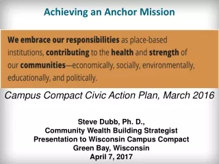 Achieving an Anchor Mission