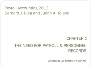 Payroll Accounting 2013 Bernard J.  Bieg  and Judith A.  Toland
