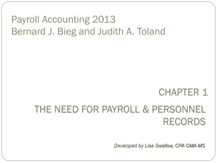 payroll accounting 2013 bernard j bieg and judith a toland