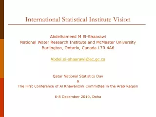 International Statistical Institute Vision