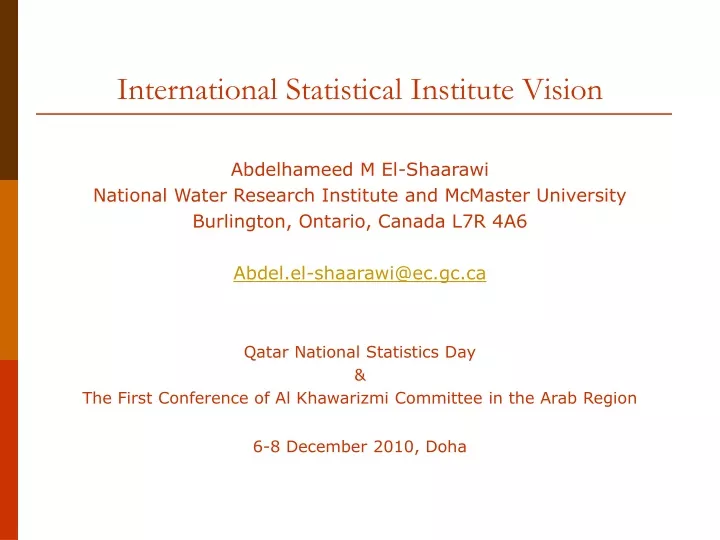 international statistical institute vision