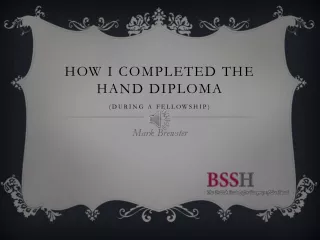 How I completed the hand diploma (during a fellowship)