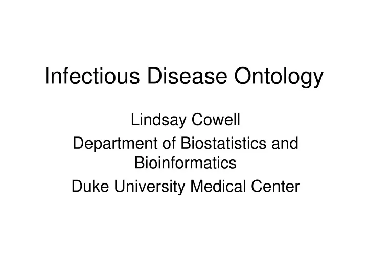 infectious disease ontology