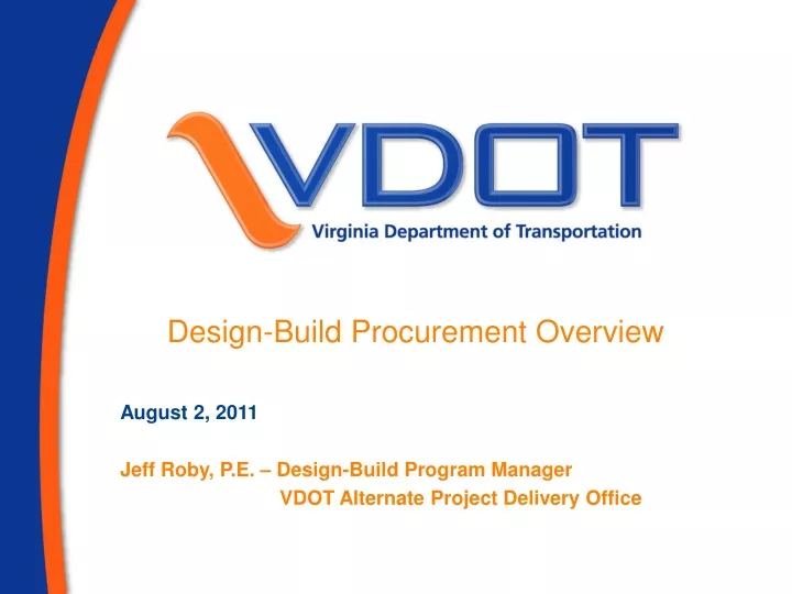 design build procurement overview