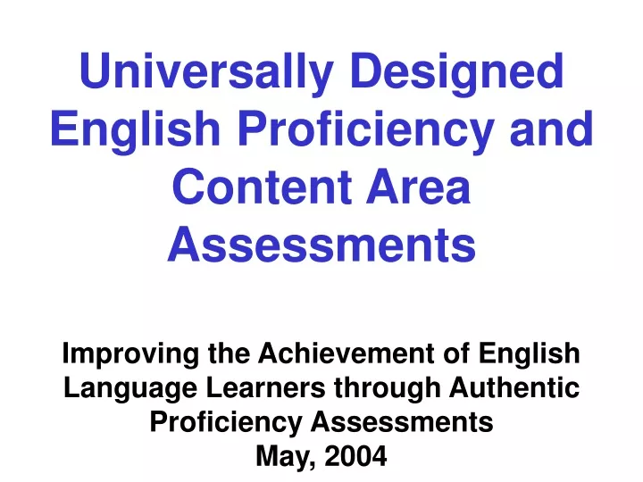 universally designed english proficiency