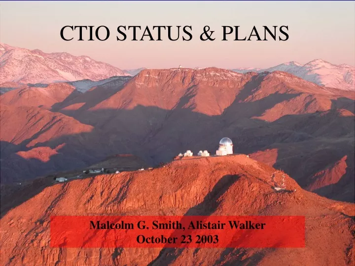 ctio status plans