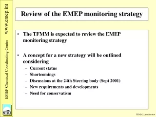 Review of the EMEP monitoring strategy