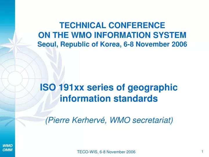 technical conference on the wmo information