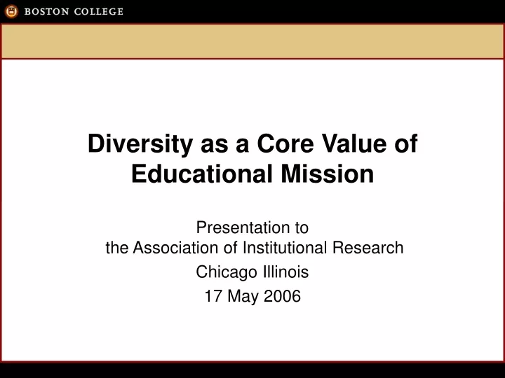 diversity as a core value of educational mission