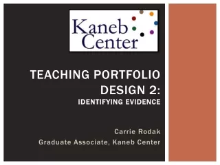 Teaching Portfolio Design 2:  Identifying Evidence