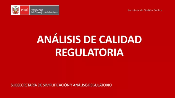 an lisis de calidad regulatoria