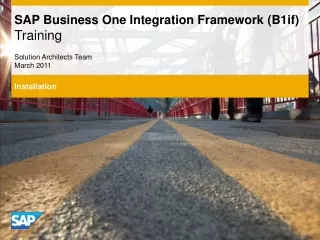 SAP Business One Integration Framework (B1if)  Training