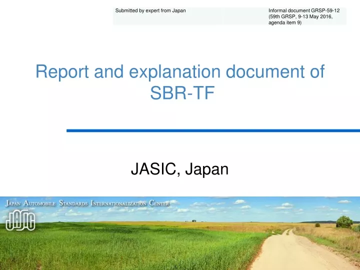 report and explanation document of sbr tf