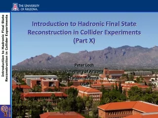 Introduction to  Hadronic  Final State Reconstruction in Collider Experiments (Part X)