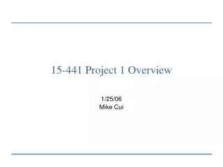 15-441 Project 1 Overview