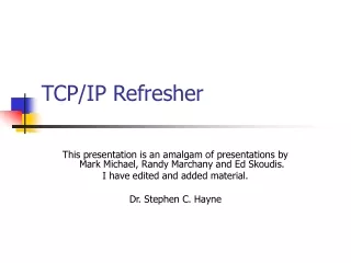TCP/IP Refresher