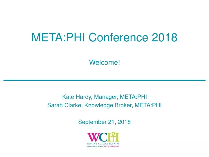 meta phi conference 2018 welcome
