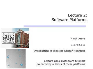Lecture 2:  Software Platforms