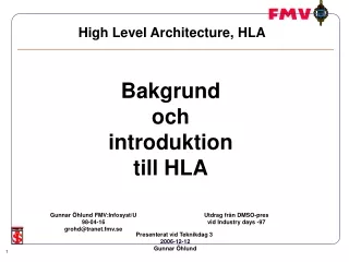 High Level Architecture, HLA